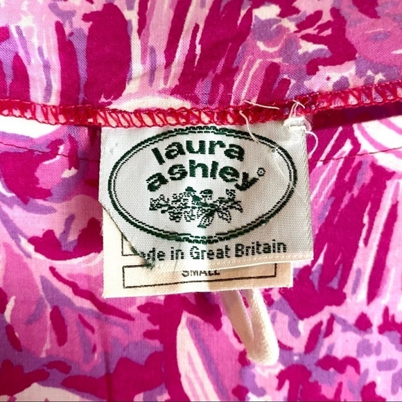 Vintage Laura Ashley 80’s Pink Floral Midi‎ Dress S - Picture 4 of 7